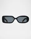 Jacquemus Black La Casa 'les Lunettes Rond Carré' Sunglasses In Black Yellow Gold Grey