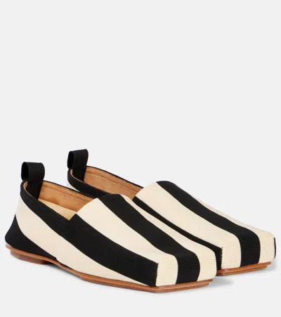 Jacquemus The Carré Striped Espadrilles In Beige/black