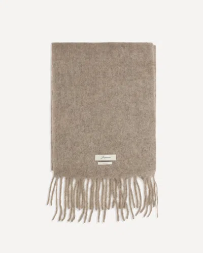 Jacquemus Carro Fringed Scarf In Brown