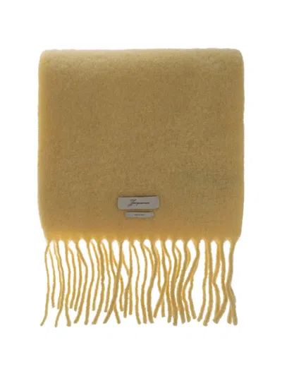 Jacquemus Carro Fringed Scarf In Yellow