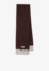 Jacquemus Fringed Brown Mohair-alpaca Blend Scarf In Brown