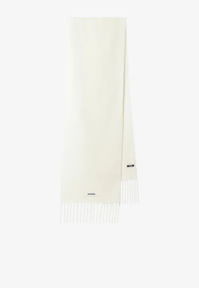 Jacquemus Carro Reversible Scarf In White