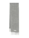 Jacquemus Men Grey Fringed Edges Rectangular Shape Brushed Texture In Gray