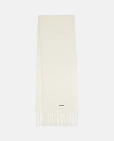 Jacquemus Carro Wool Scarf In Off-white