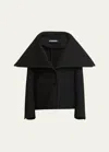 Jacquemus Le Caban Caruso Draped-collar Jacket Women In Black