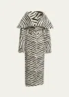 Jacquemus Caruso Zebra-jacquard Cotton Coat In Jacquard Zebra Ve