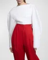 Jacquemus Le Haut Casaco Cutout Crop Cotton Poplin Shirt In White