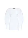 Jacquemus La Casaco Long Sleeve Cotton Shirtdress In White