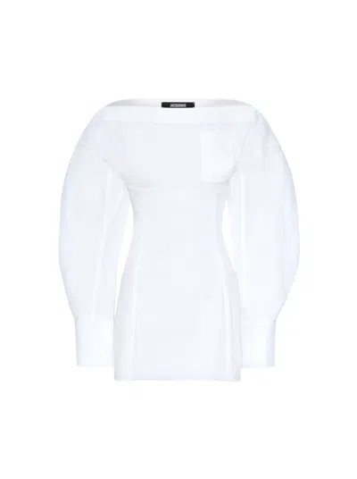 JACQUEMUS JACQUEMUS CASACO SHIRT DRESS WHITE