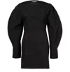 Jacquemus Shirt Dress Featuring Adjustable Belt In Black