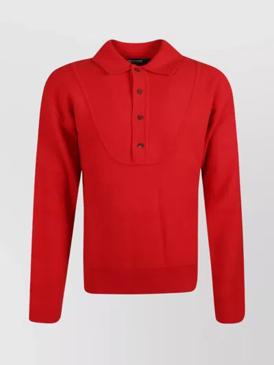 Jacquemus Cashmere And Wool Polo Shirt Design In Red