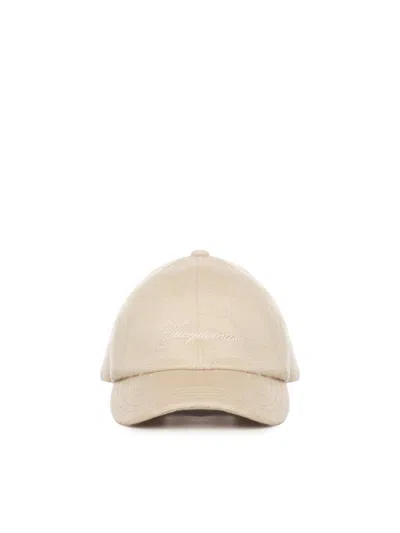 Jacquemus Cashmere Baseball Cap In White