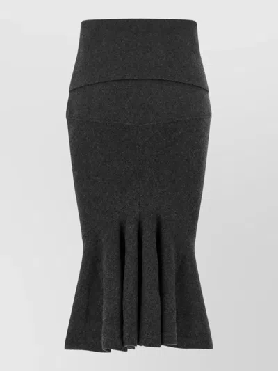 Jacquemus Cashmere Blend High-rise Midi Knit Fitted Skirt In Black