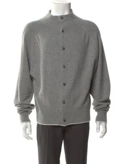 Pre-owned Jacquemus Cashmere Mock Neck Cardigan In Gray