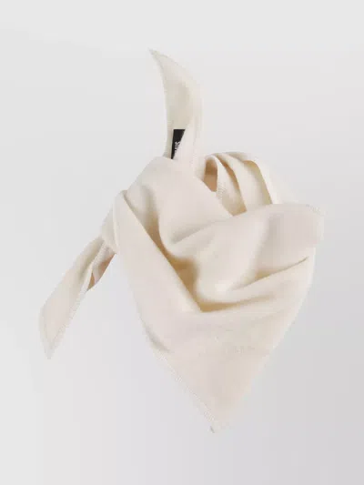 Jacquemus Cashmere Square Scarf Le Bandana Style In White