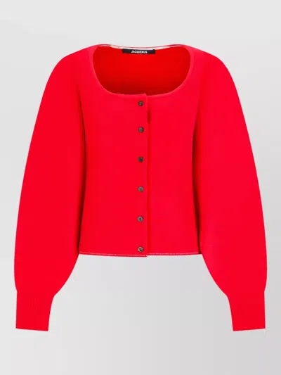 Jacquemus Tempo Wool And Cashmere Cardigan In Red