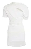 Jacquemus Castagna Cutout Draped Chiffon Mini Dress In White