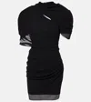 Jacquemus Womens Black Castagna Padded-shoulder Woven Mini Dress In Black