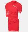 Jacquemus La Robe Castagna Ruffled Pleated Crepe Mini Dress In Red