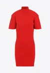 Jacquemus Womens Red La Robe Maille High-neck Wool Mini Dress In Red