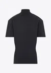Jacquemus Castagna Knitted Short-sleeved Sweater In Blue