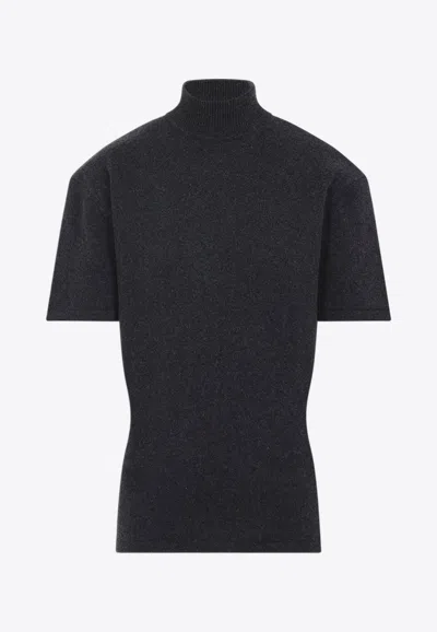 JACQUEMUS CASTAGNA KNITTED SHORT-SLEEVED SWEATER