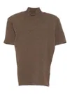 Jacquemus Cashmere Wool Blend Mock Neck Top In Brown