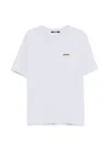 Jacquemus Le T-shirt Gros Grain White T-shirt With Logo Patch On The Front In Cotton Man In White