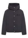Jacquemus Logo Patch Hooded Puffer Jacket In Black