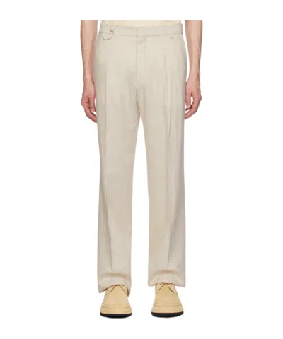 Jacquemus Casual Pants With Waist And Loop Straps In White