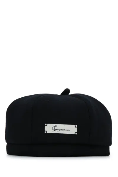 Jacquemus Cavallo Mini Beret Hat In Metallic