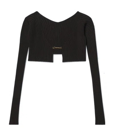 JACQUEMUS JACQUEMUS RIBBED KNIT CROPPED CARDIGAN