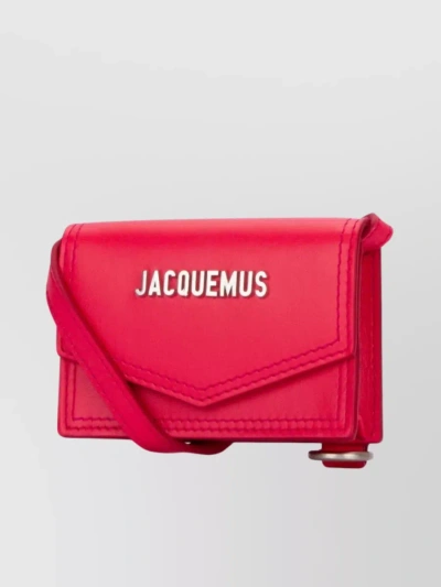 Jacquemus Chain Strap Wallet Holder In Red