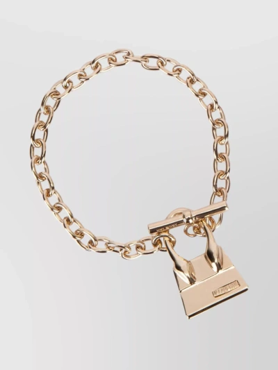 Jacquemus Gold-tone Chain Bracelet With Chiquito Charm In Brass And Bronze Woman