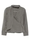 Jacquemus Long Sleeve Shirt With Shawl And Tie Detail In Gray