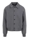 Jacquemus Mens Grey Feltro Pointed-collar Wool Bomber Jacket In Gray