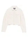 Jacquemus Cropped Denim Jacket Flap Pockets In Neutral