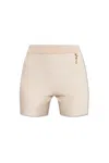 Jacquemus Charm Logo Knit Shorts In Beige