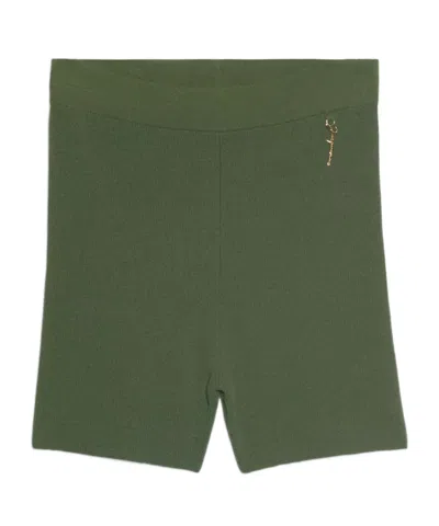 Jacquemus Charm Logo Knitted Shorts In Green