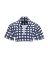 Jacquemus Check Pattern Cropped Shirt In Blue
