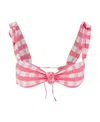 Jacquemus Check-print Knotted Bikini Top In Multi