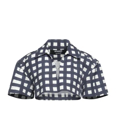 Jacquemus Check Tops In Blue