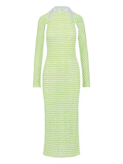 Pre-owned Jacquemus Checked Dress In Green