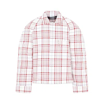 Jacquemus Checked Long-sleeved Shirt In Pink