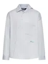 Jacquemus La Chemise Cuadro Cotton Asymmetric In Gris