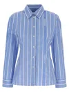 Jacquemus Striped Shirt With Cut-out In Blue