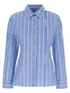 Jacquemus Striped Shirt With Cut-out In Blue