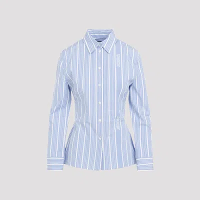Jacquemus Striped Shirt With Cut-out In Blue