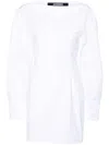 Jacquemus Off-the-shoulder Mini Dress With Chest Pocket In White