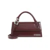 Jacquemus Burgundy Brusched Leather Le Chiquito Long Boucle Handbag In Burgundy